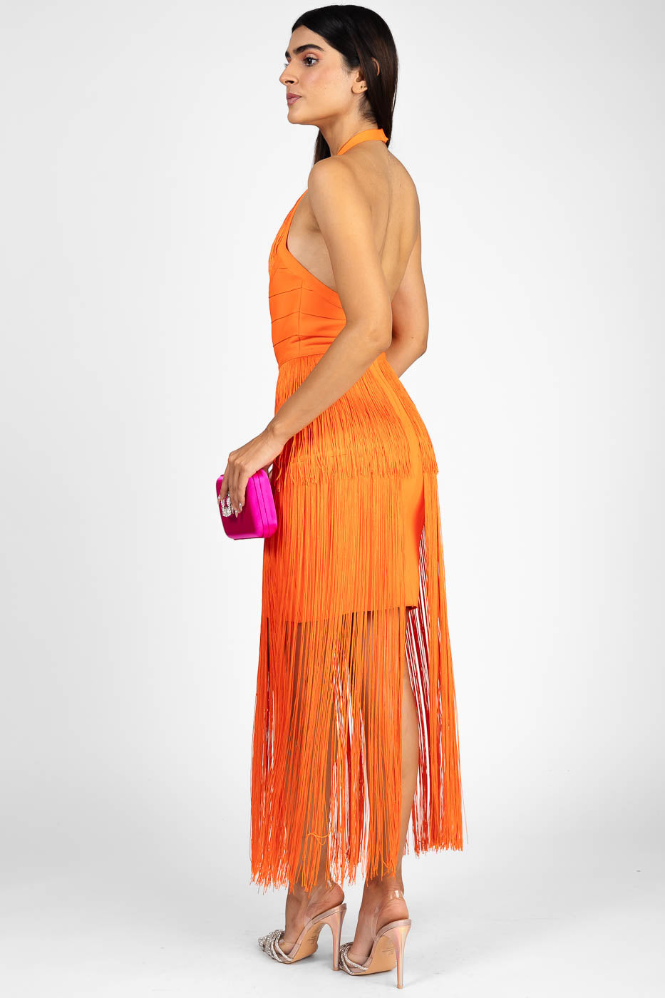 Vestido flecos naranja - ICON BOUTIQUE WOMAN